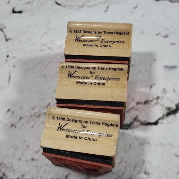 Vintage Westwater Holiday Christmas Rubber Stamps Lot of 3 - Picture 2 of 4